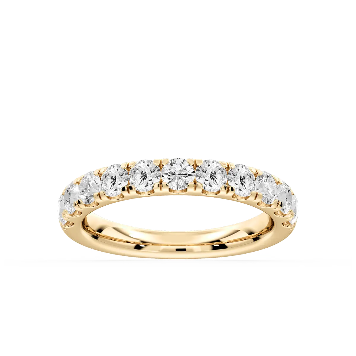 Half Eternity Round Shape Lab Grown Diamond Wedding Band